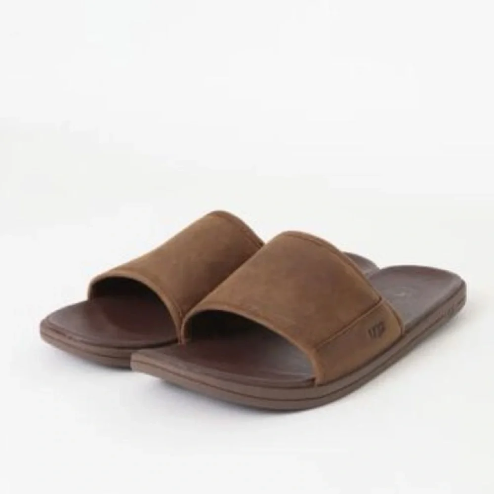 UGG® Men's Seaside Slide Sandal in Luggage Leather US 12